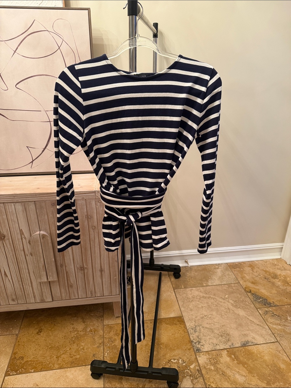 J. Crew Navy and White Striped Top